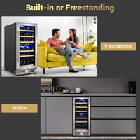 Dual Zone Wine Cooler Built for Perfect Temperature Control, 30 Bottle Capacity, UV Protection, Stainless Steel