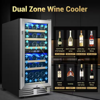Dual Zone Wine Cooler Built for Perfect Temperature Control, 30 Bottle Capacity, UV Protection, Stainless Steel