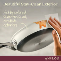 Achieve 8 Piece Hard Anodized Nonstick Pots and Pans Set, Cream