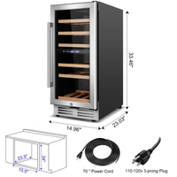 Dual Zone Wine Cooler Built for Perfect Temperature Control, 30 Bottle Capacity, UV Protection, Stainless Steel
