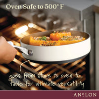 Achieve 8 Piece Hard Anodized Nonstick Pots and Pans Set, Cream